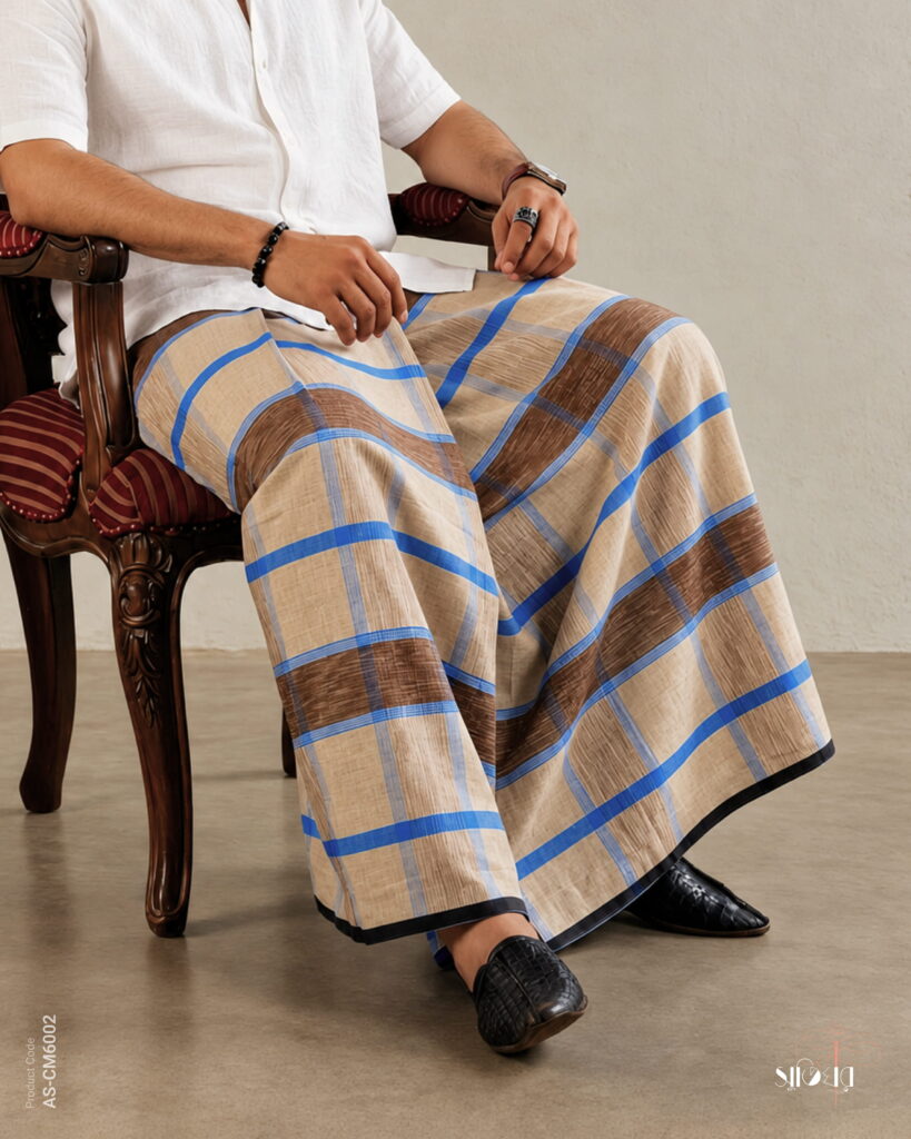 Beige & Royal Blue Check – 6 Haat